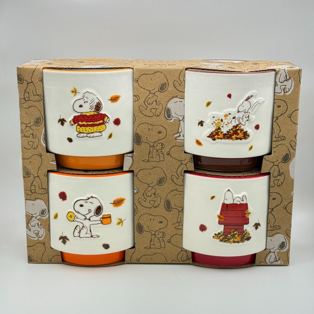 Snoopy Fall ramekins by Rae Dunn | Snoopy serving dishes | Set of 4 ramekins